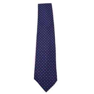 Lauren Ralph Lauren Wide Silk Tie Blue Geometric USA Made Classic Necktie